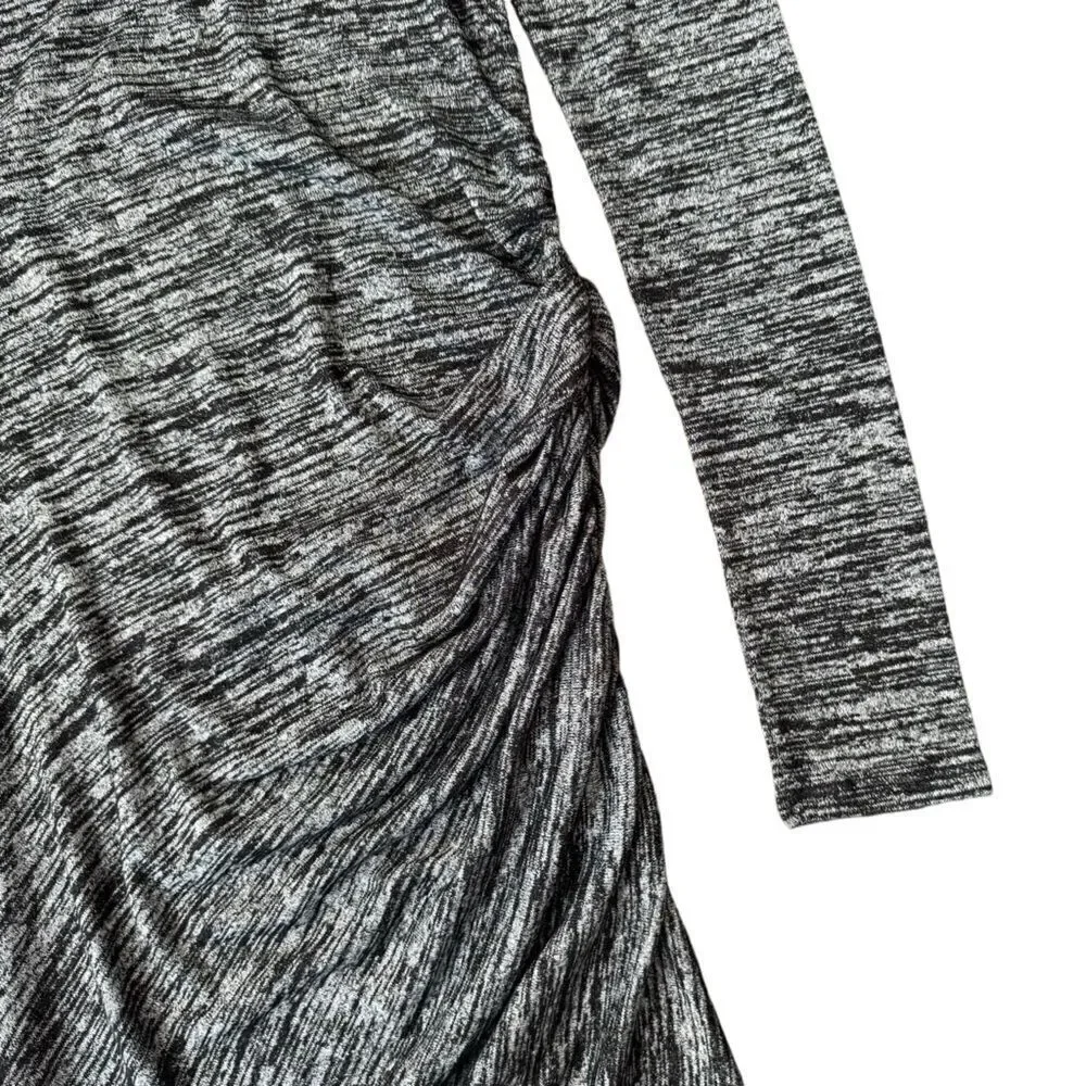 Rag & bone Twist Ruched Long Sleeve Bodycon Mini Dress in Heathered Black Small